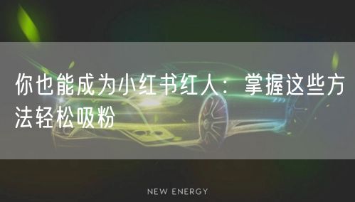 你也能成为小红书红人:掌握这些方法轻松吸粉