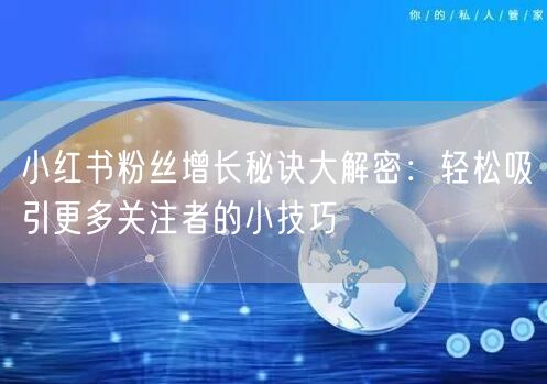 小红书粉丝增长秘诀大解密:轻松吸引更多关注者的小技巧