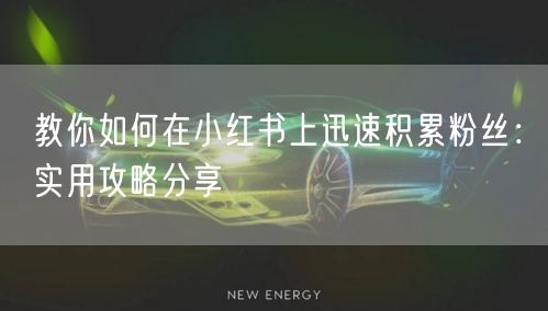 教你如何在小红书上迅速积累粉丝:实用攻略分享
