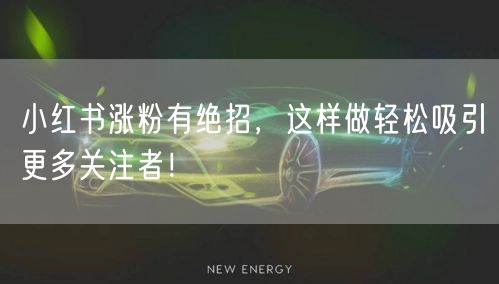 小红书涨粉有绝招,这样做轻松吸引更多关注者!