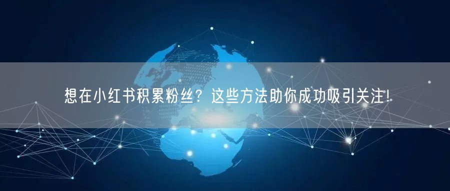 想在小红书积累粉丝?这些方法助你成功吸引关注!