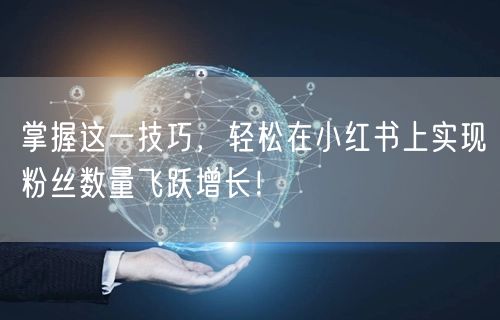 掌握这一技巧,轻松在小红书上实现粉丝数量飞跃增长!